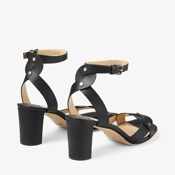 Jimmy Choo Drya 65 Black & Dark Brown Leather Sandals sz. 38.5 EU - Picture 4 of 14